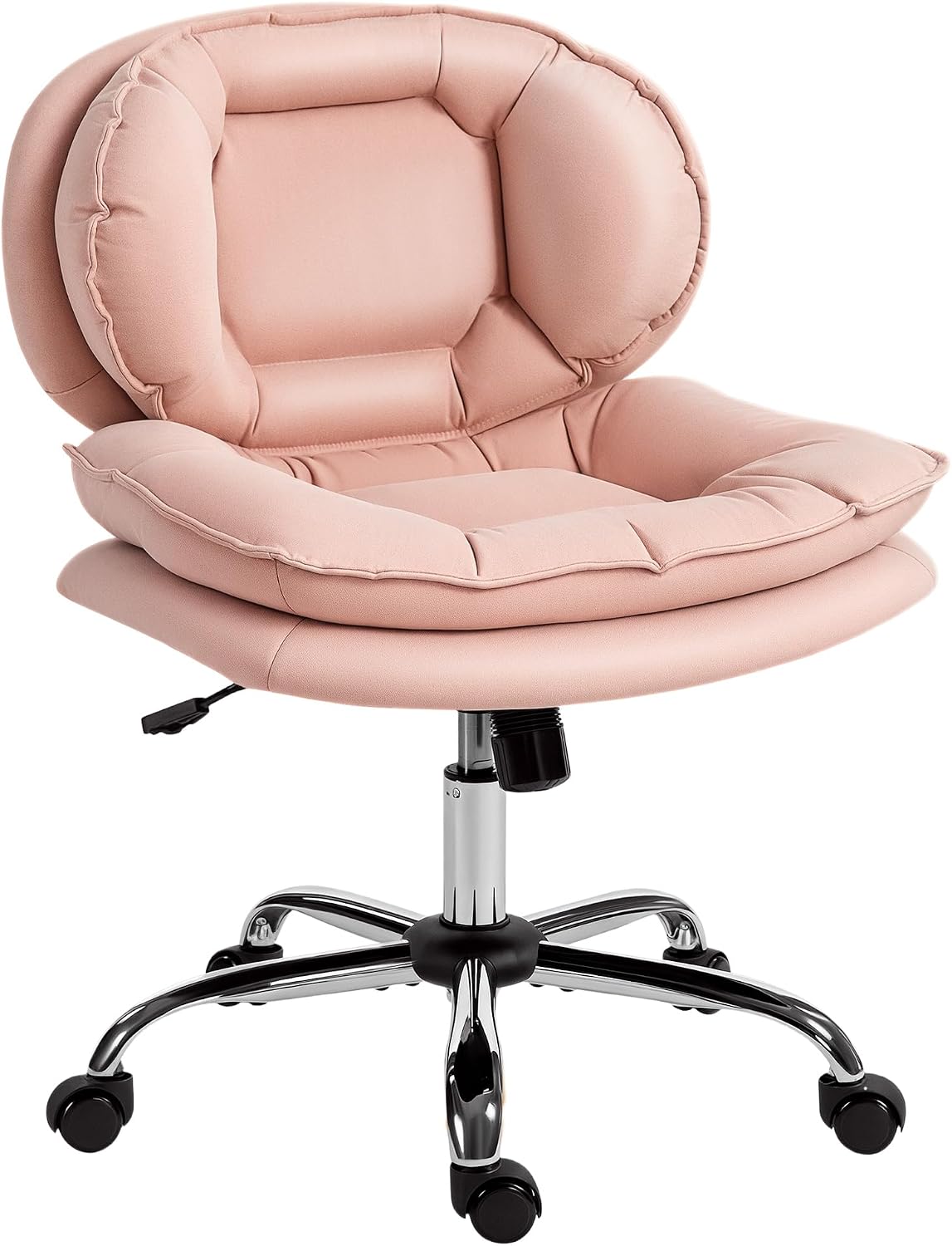 HOMCOM Criss Cross Office Chair with Wheels Armless Task Desk Chair ...
