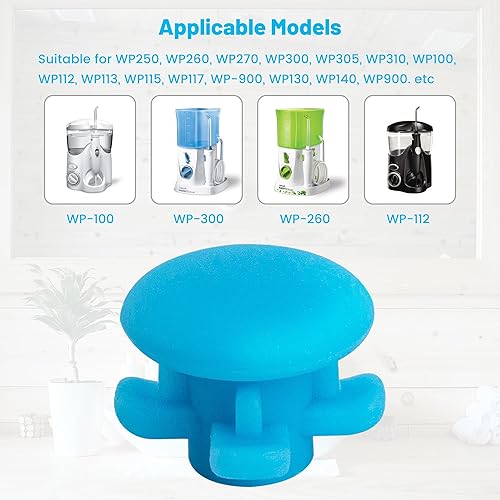 Miniatura 2 de 6 piezas de repuesto para válvula de depósito de depósito, tapón de depósito azul compatible con Waterpik Water Flossers WP900, WP112, WP250, WP300,