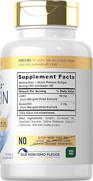 Carlyle Lutein and Zeaxanthin Supplement | 40mg | 180 Softgels
