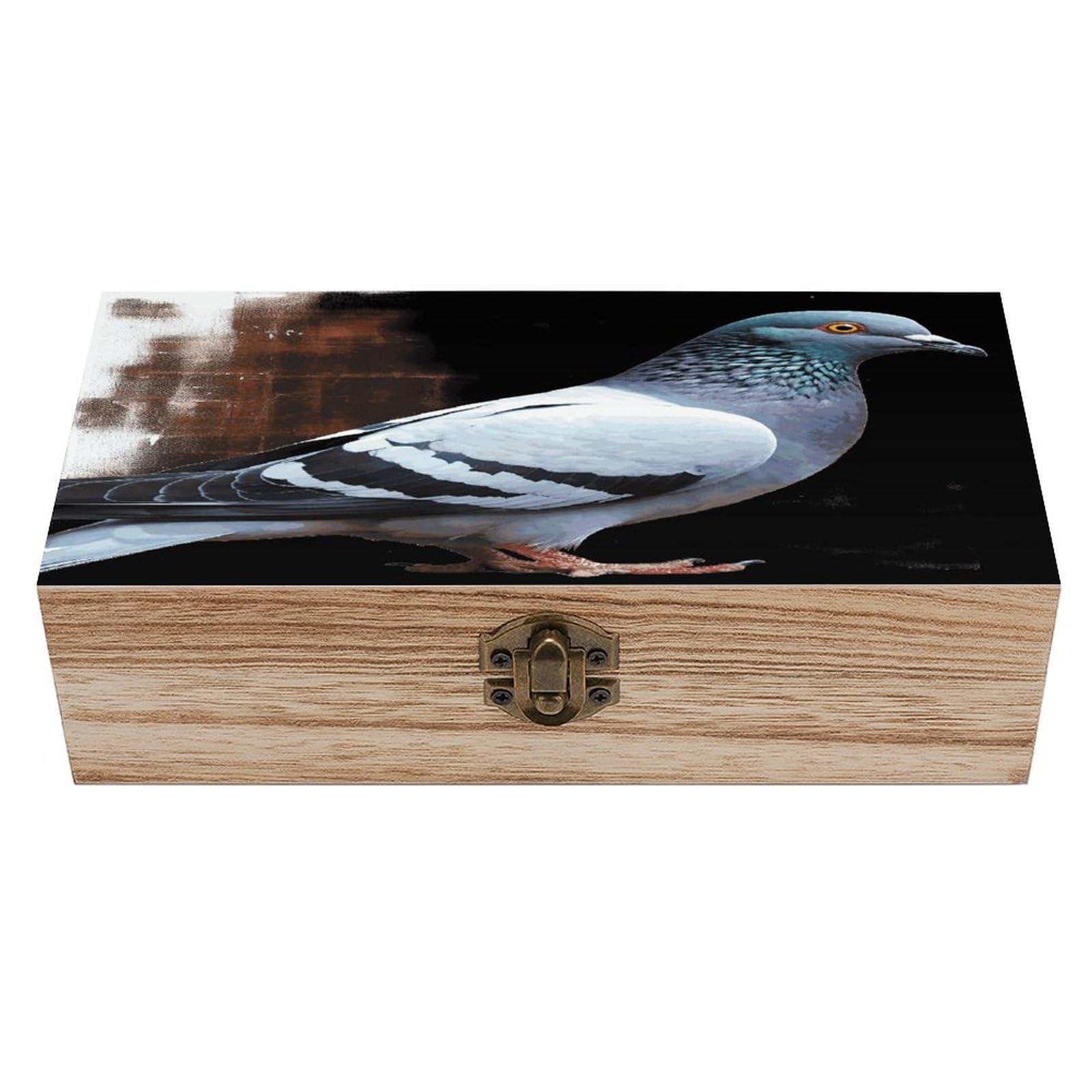 JTREHY Pigeon Wooden Storage Box Exquisite Durable Wood Gift Case Sturdy Vintage Jewelry Wooden Chest for Art Hobbies Storage Keepsake Gift