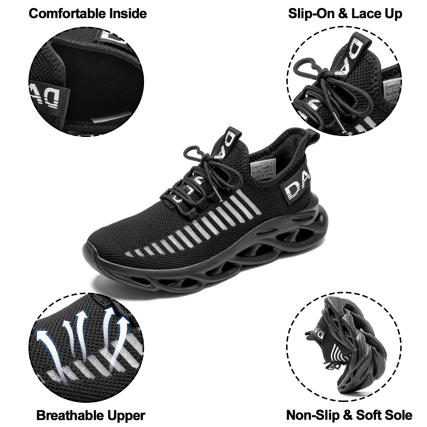 Dannto Scarpe da Ginnastica Uomo Donna Sneakers Running Sportive Basket Outdoor Respirabile Mesh Scarpe da Corsa Tennis Fitness Unisex