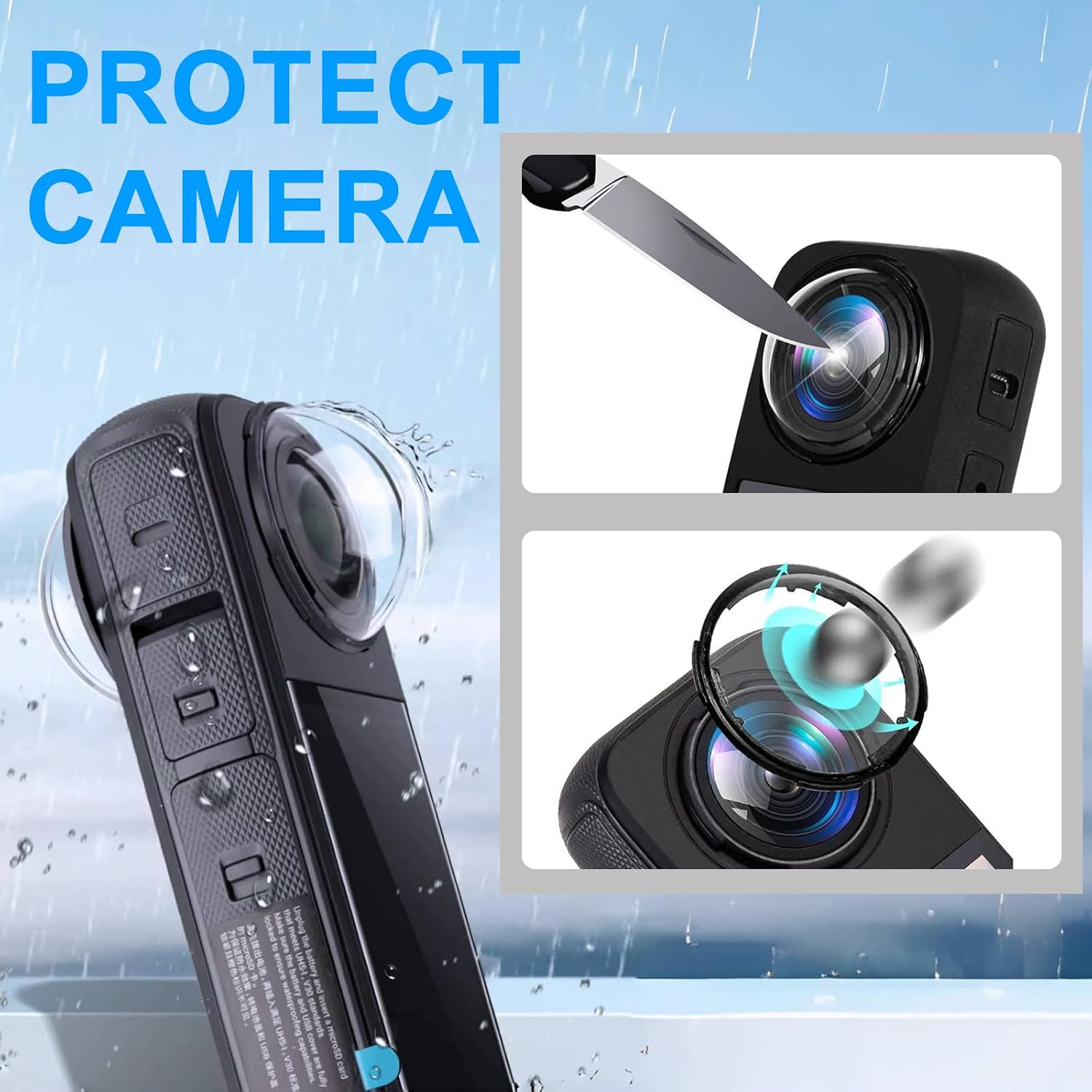 Insta 360 X4 Tempering Glass Lens Guards Case 10H Hardness, Lens Protector Cover for Insta360 X4 Accessorie