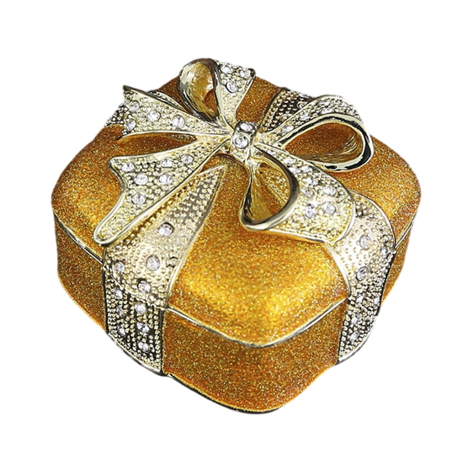 Étui à bijoux avec strass et cadre en métal chic pour femme