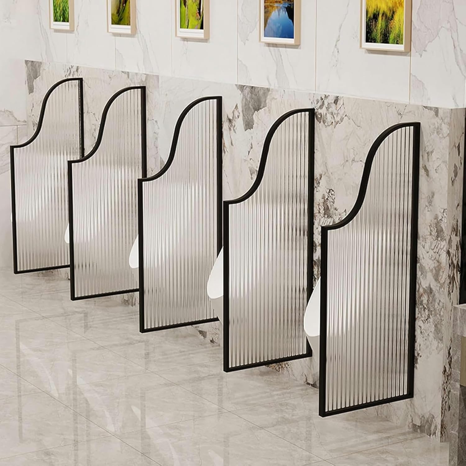 Urinal Partition Divider,Toilet Accessories,Mens Public Toilet Partition for Hotel,Urinal Screen Toilet Partition Tempered Glass Partition,Wall Urinal Screen Toilet Partition,Urina