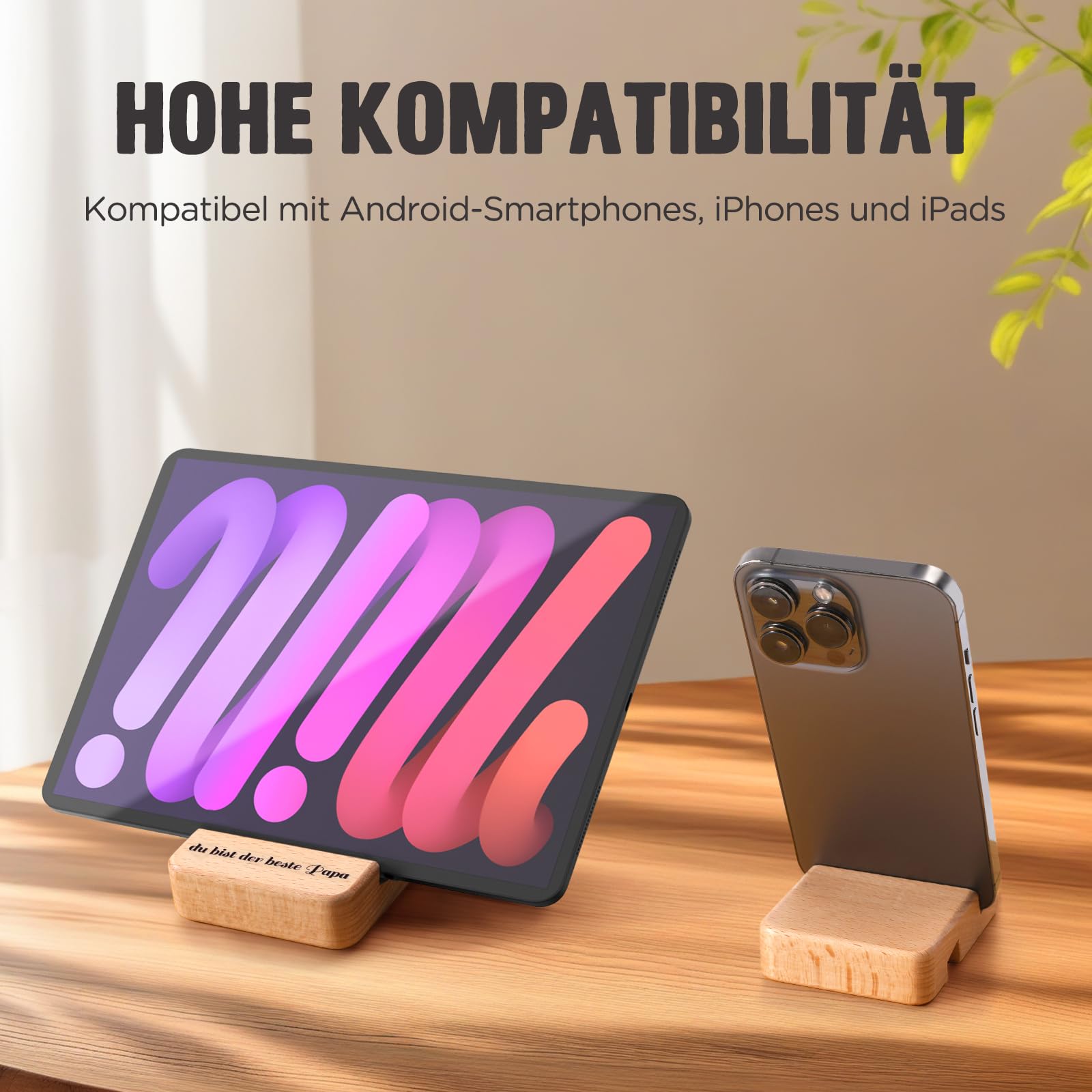 Hinshark Regalo de Navidad, soporte para teléfono móvil de madera, regalos para papá, hombres, Navidad, regalo de cumpleaños, gadgets para papá, calendario de Adviento, relleno para hombres