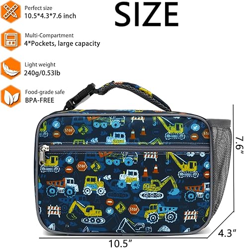 Miniatura 3 de Lonchera aislada para la escuela, bolsas de almuerzo térmicas reutilizables duraderas y congelables para niños, niñas, niños, hombres, mujeres - Kit