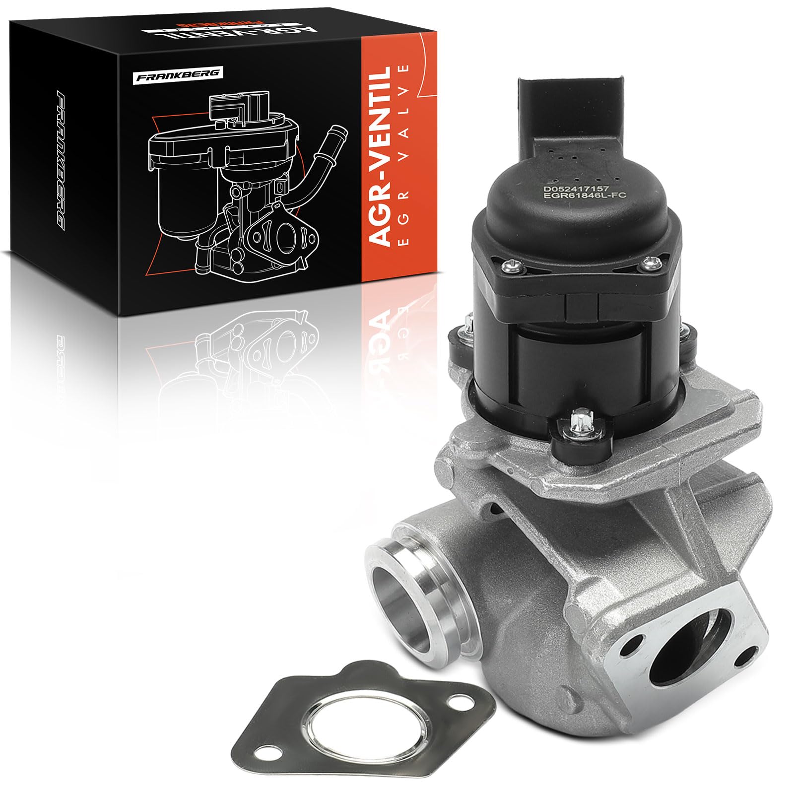 Frankberg Válvula EGR Diesel Compatible con Fiesta VI CB1 CCN 1.4L Fiesta V JD JH 1.4L Fusion JU 1.4L C3 II SC 1.4L 206+ 2L 2M 1.4L Replace# 2S6Q-9D475-BC