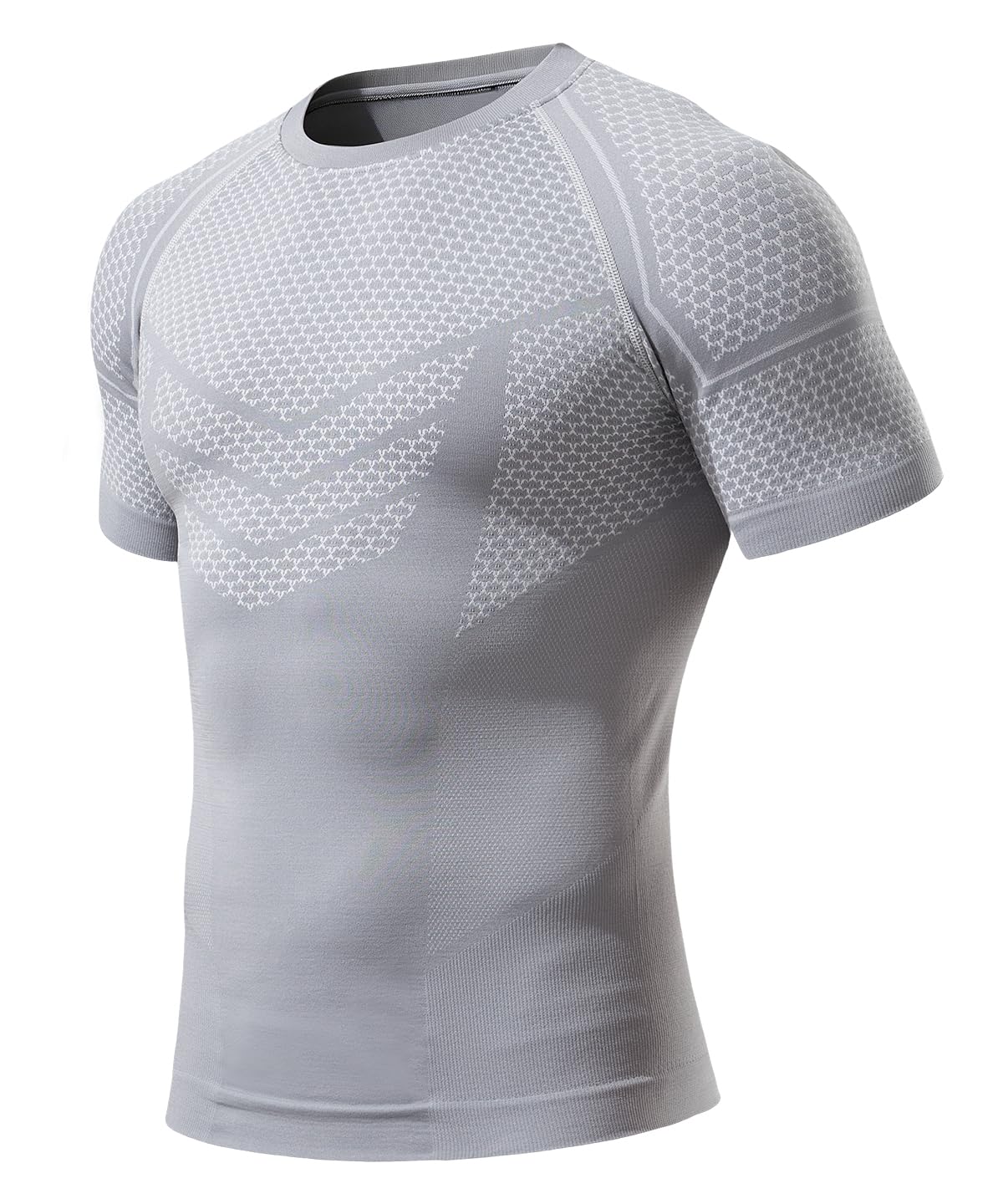Camiseta de Compresión Hombre Manga Corta, Camiseta Deportiva con Compresión Suave, Ropa Interior Elástica Transpirable para Running y Uso Diario