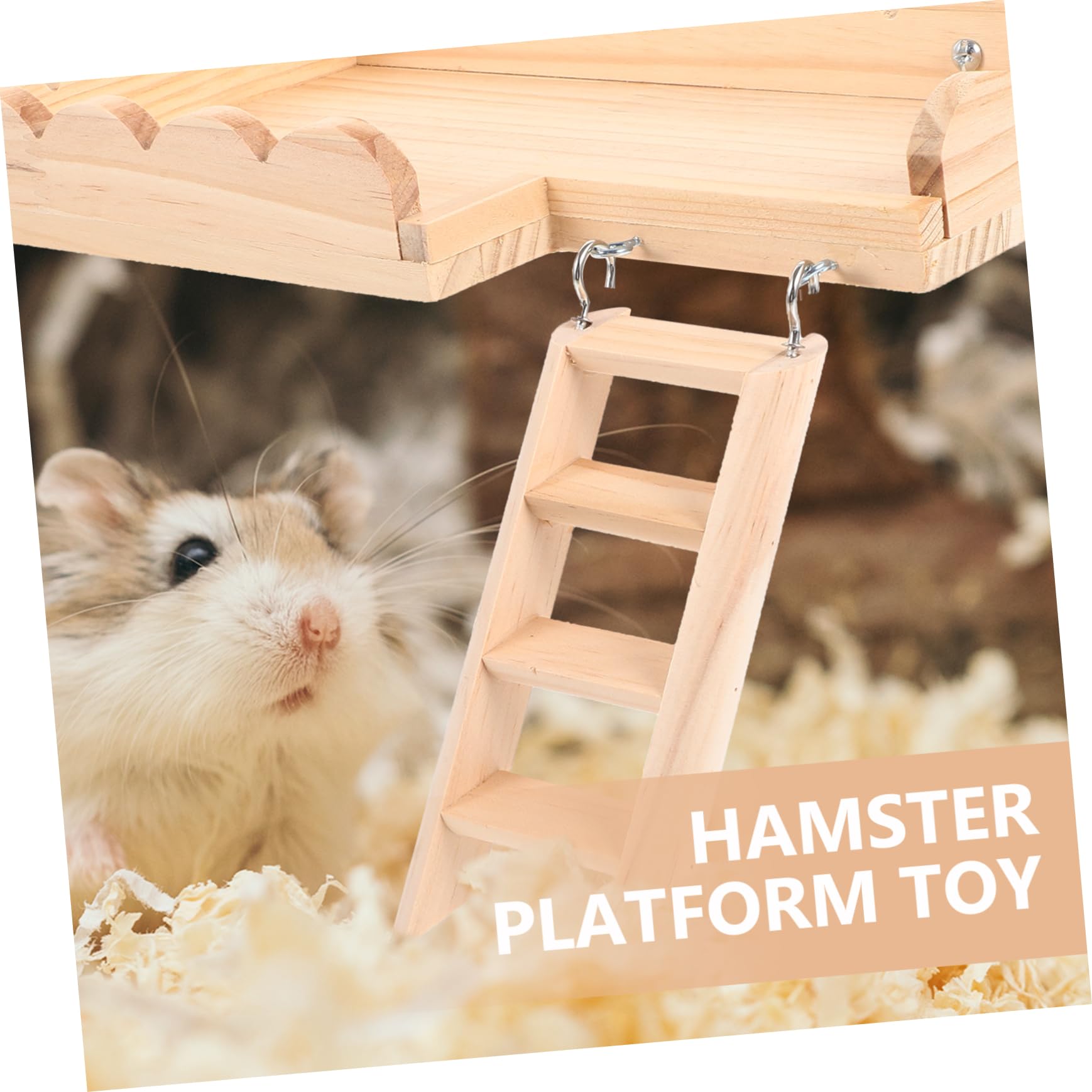 Toddmomy Hamsterplattform mit Kletterleiter Spielzeug für Kleintierkäfige Beißsichere Dekoration für Hamster und Rennmäuse