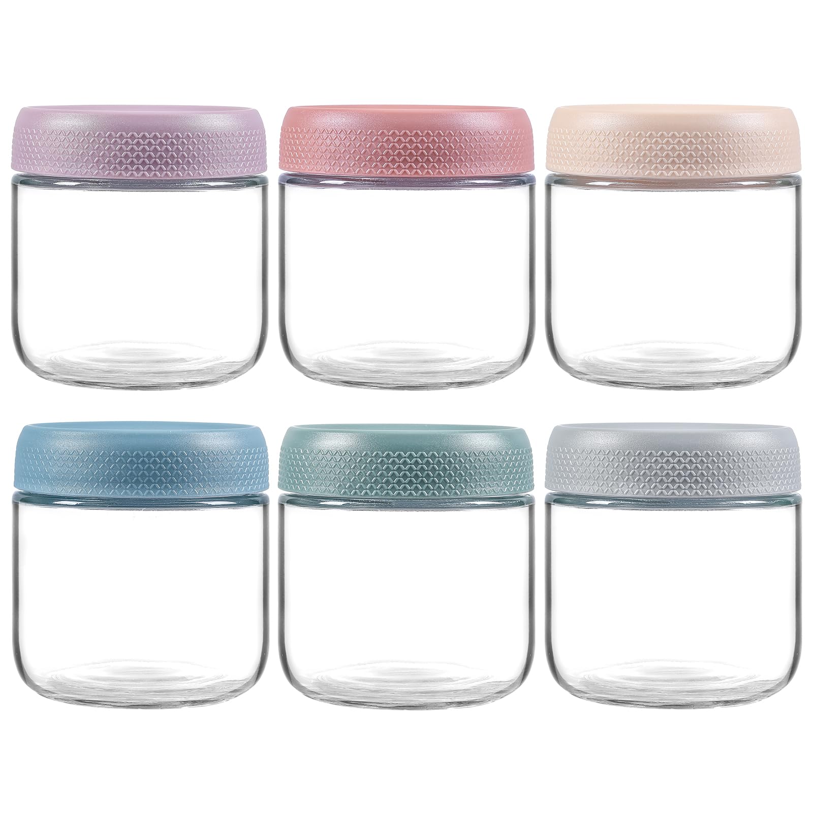 NETANY 6-pack 10oz Glass jars with Airtight Lids, Overnight Oats Containers with Lids, Wide mouth Mason Salad jars, Glass Food Storage Containers for Snacks Yogurt Spice Sugar