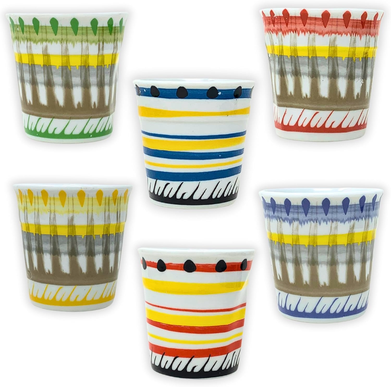 Set 6 Tazzine Caffè In Porcellana | Multicolore | Lavastoviglie E Microonde | Idea Regalo Moderna - Foto 13