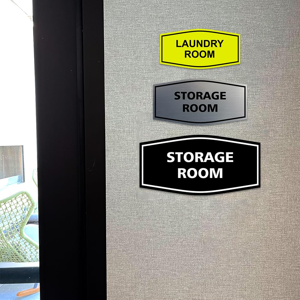 Signs ByLITA Fancy Storage Room Schild Large (4-1/2" x 9") schwarz