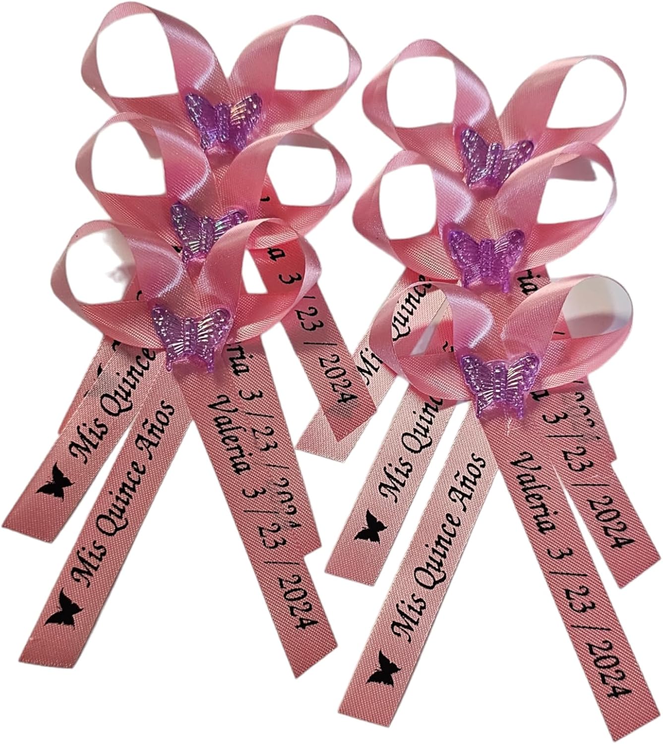 25 Personalized Baby Shower Ribbons for Party Favors or Baby Sprinkle, Assembled Bows recuerdos para 15 anos quinceaneras listones personalizados