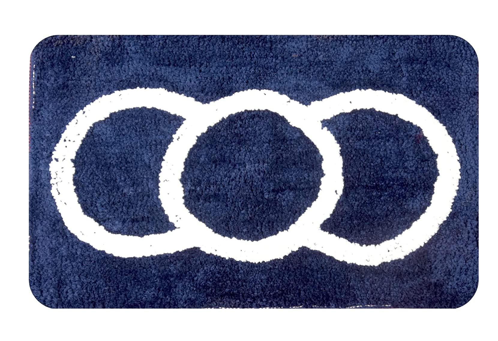 NOSAJO Glorious Super Soft Microfiber Abstract Designer Anti Slip Bathmat (Blue, 40 cm x 60 cm)