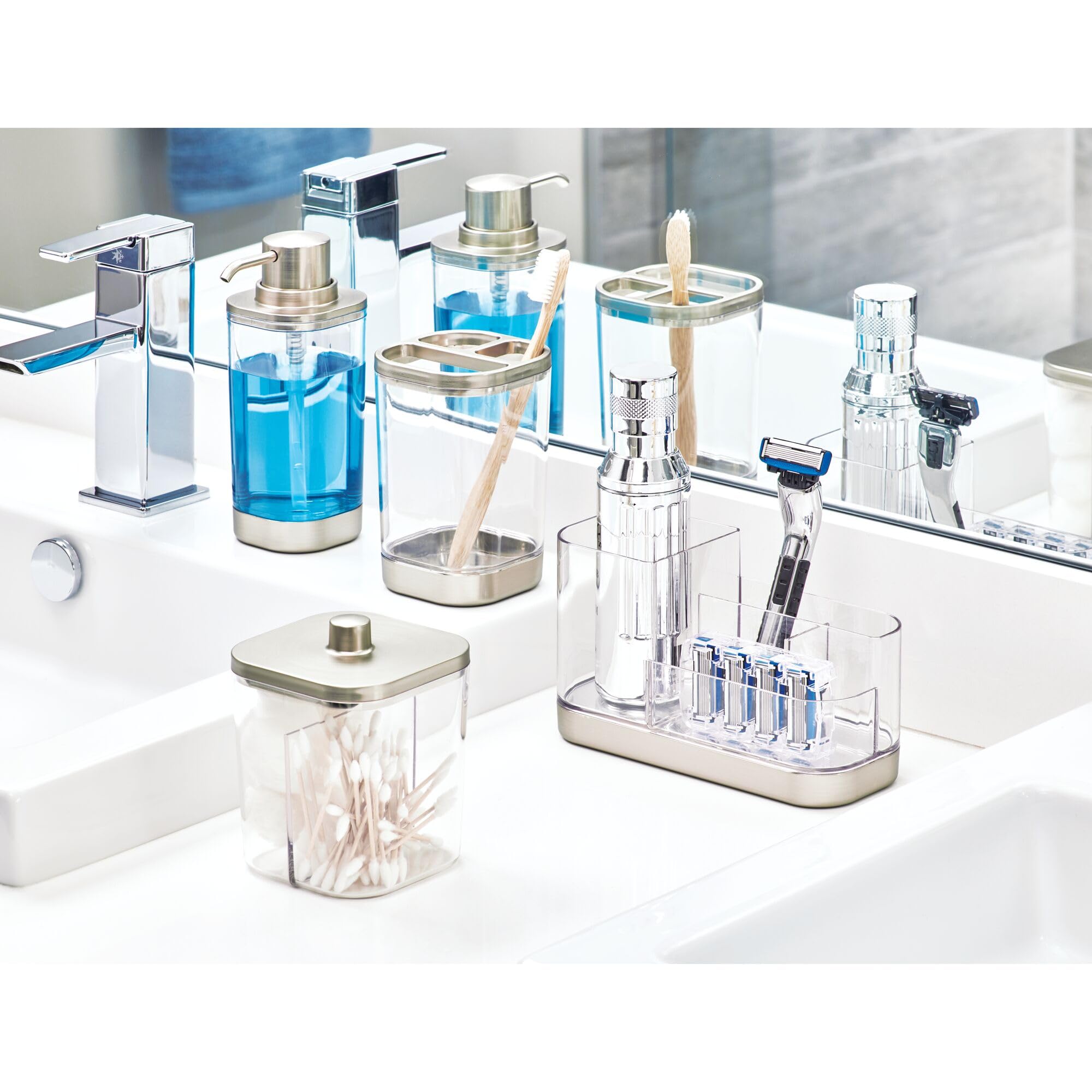 クリスタル置物2個セット　未使用に近い　送料無料　専用ページして購入OK◎◆◆◆ Amazon.com: iDesign Plastic Toothbrush Holder with Three Divided