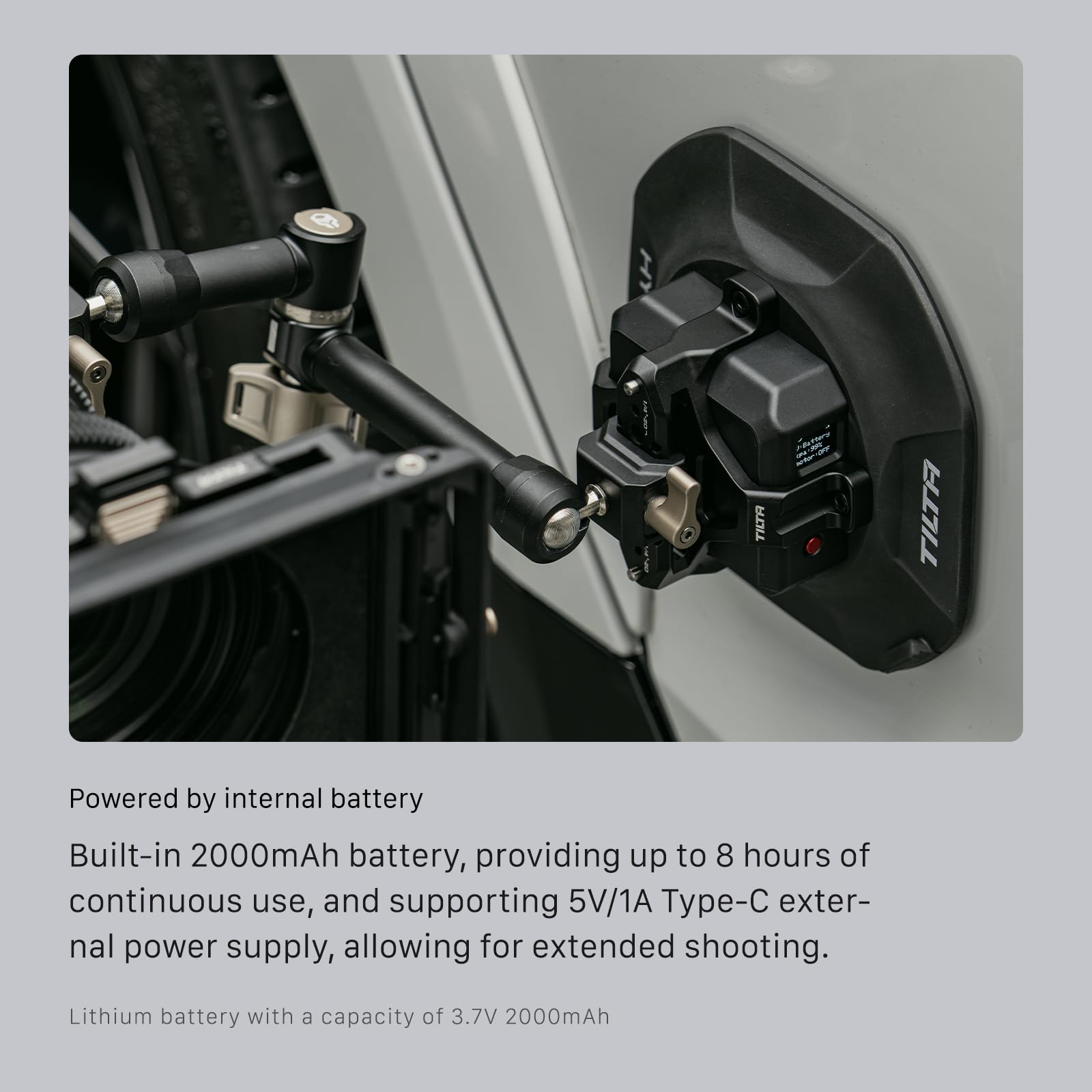 Tilta 4,5 Zoll Elektronik-Saugnapf mit Multifunktionshalterung, Kamera-Saugnapfhalterung für Kamera/Action-Kamera/Telefon Max. 20 kg vertikale Belastung HDA-ESC-MMB-45