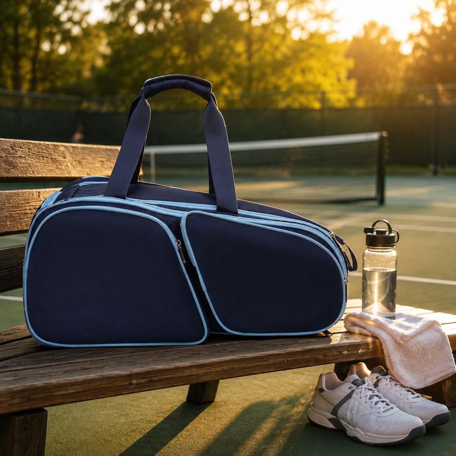 Borsa Racchette Tennis Scomparti con Cerniera Attrezzatura Sportiva Design Versatile Articolo Sportivo