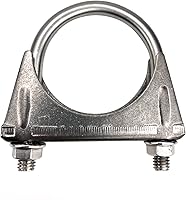 Vista 11 de Abrazadera de escape muy resistente con perno en U de acero inoxidable de 3 pulgadas eLifecenter, diseño de silla con nervaduras reforzadas (76mm)