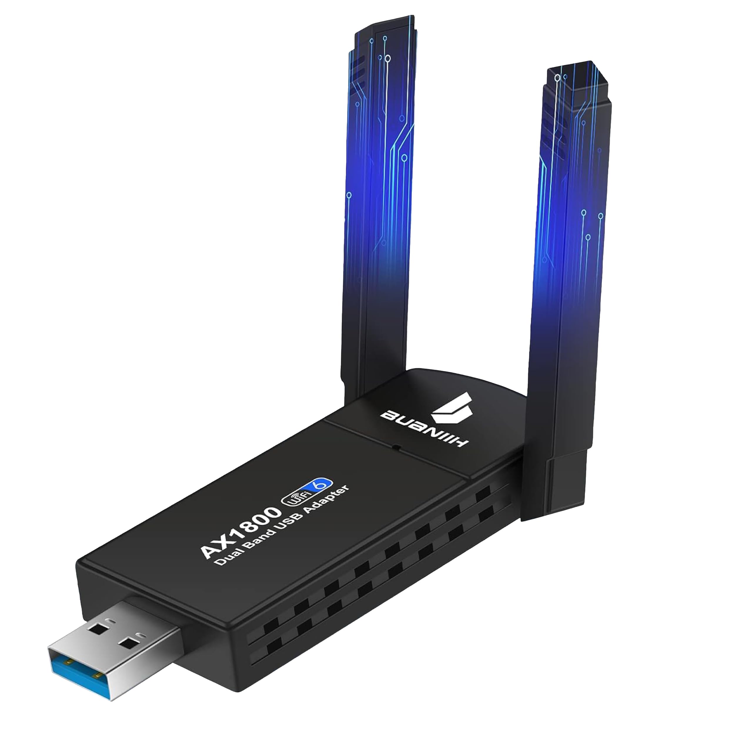 WiFi USB Adapter for PC,USB WiFi Adapter for Desktop PC,1800Mbps Dual Band 2.4G & 5G,Dual 5dBi Antennas High Gain 802.11AC,Stable Transmission,Smoother Online Videos&Games,Supports Win 7/8/8.1/10/11