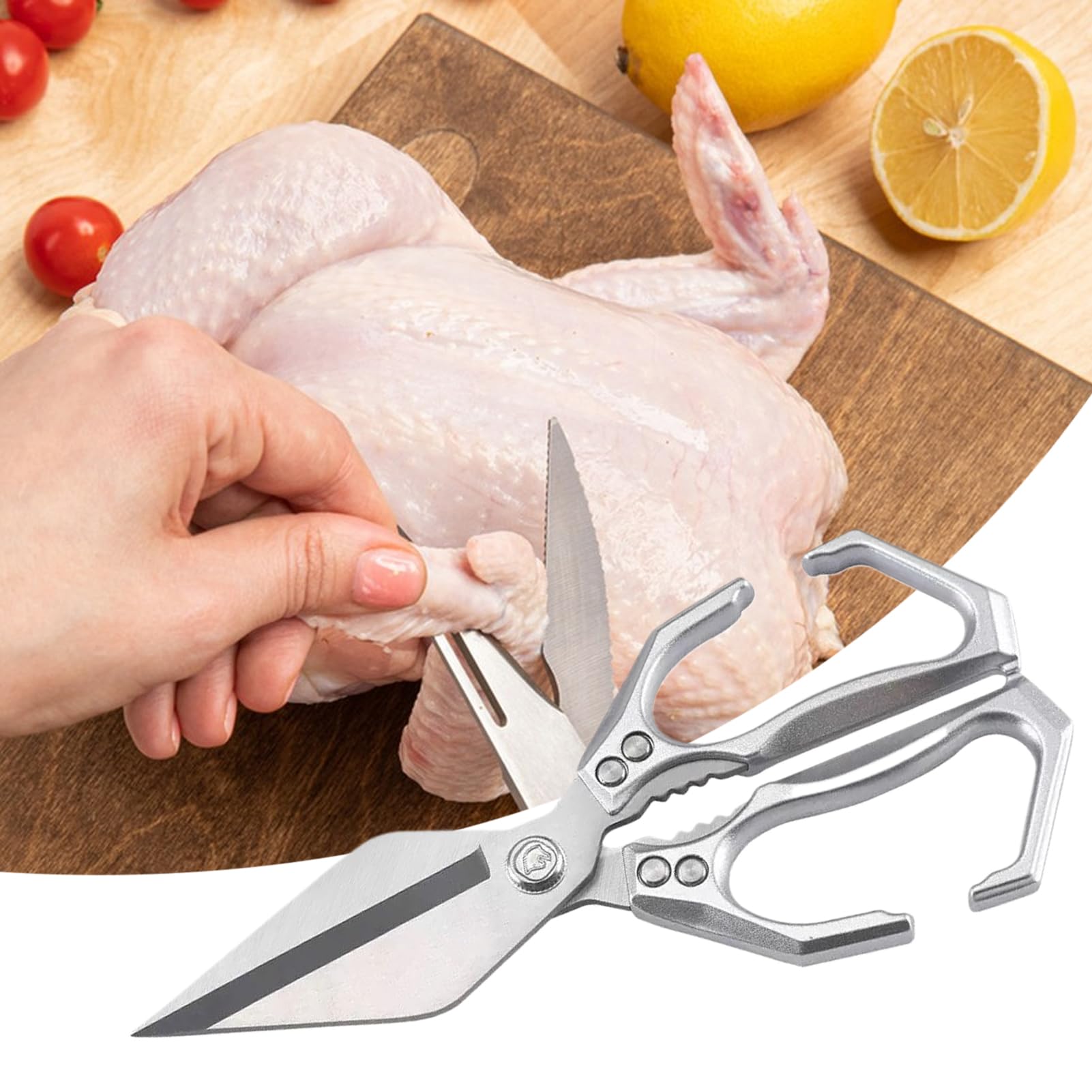 Tijeras de Cocina Abre Nueces Cortador Antideslizante Frutas Verduras Pato | Tijeras de Cocina de Acero Inoxidable para Carne para barbacoa camping pesca repostería picnic cocineros