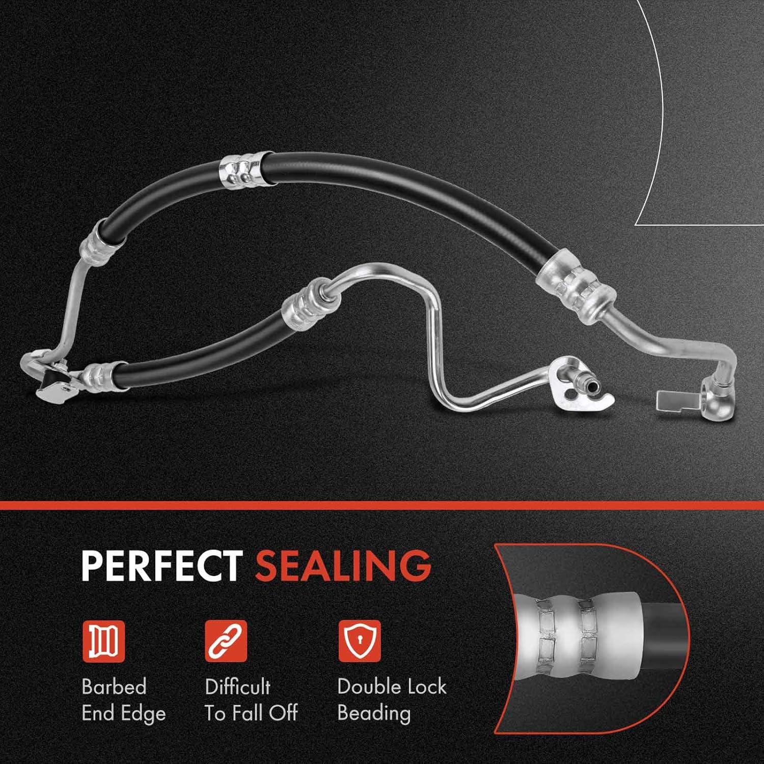 A-Premium Power Steering Hose Pressure Hose Line Assembly Compatible with Land Rover LR3 2005-2009 V8 4.4L Pump To Gear/Rack Pinion Replace# QEP500253