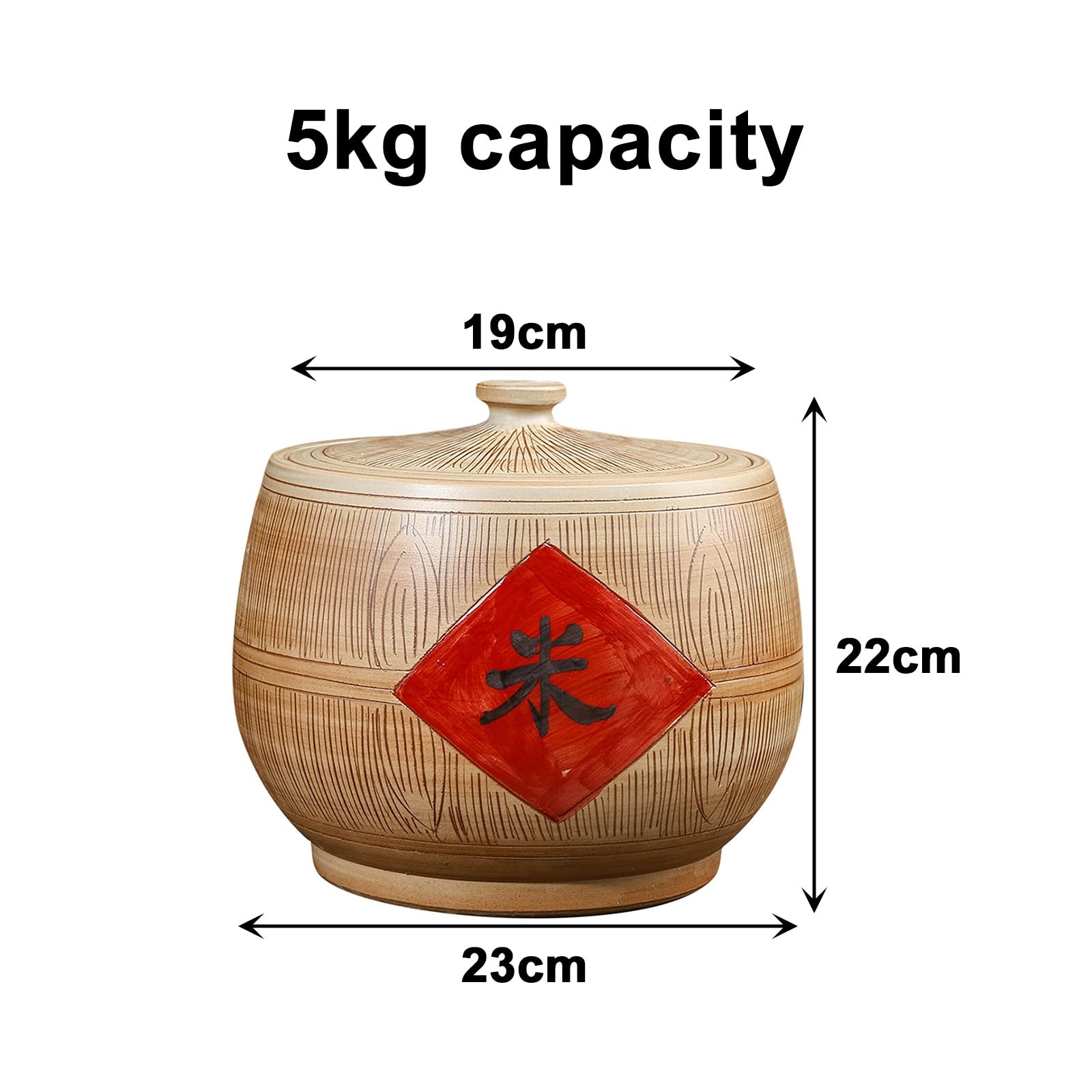 Ceramiczny słoik ryżu, ceramiczny pojemnik ryżowy, słoik dekoracyjny, ceramiczne pojemniki na kubełko ryżowe do przechowywania, do ryżu, mąki, jedzenia