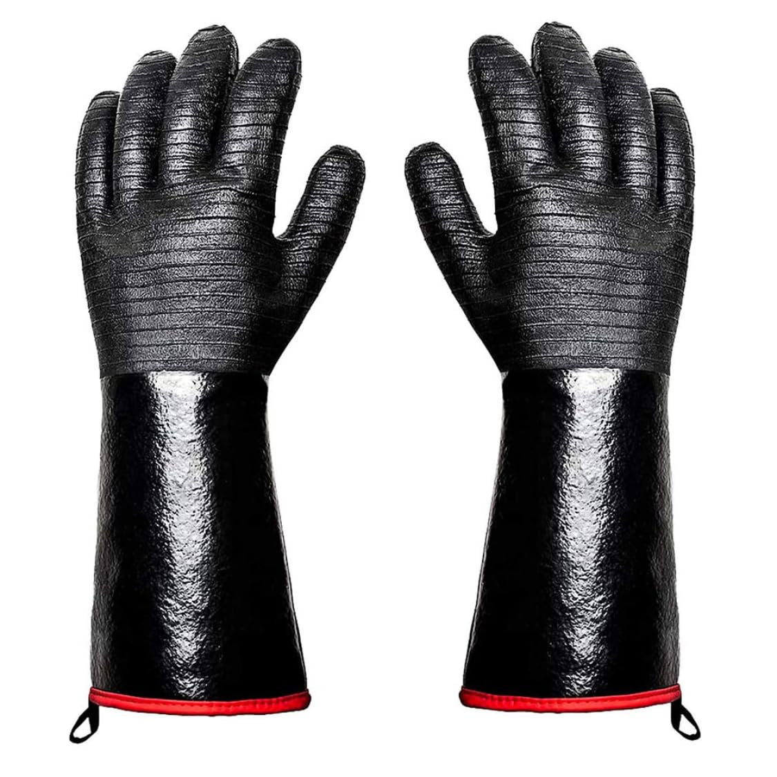 Guantes de barbacoa Guantes de fuego largo y resistentes a los guantes resistentes al fuego resistente al aceite y al agua para la barbacoa (medio 17.7) Uso del hogar de verano