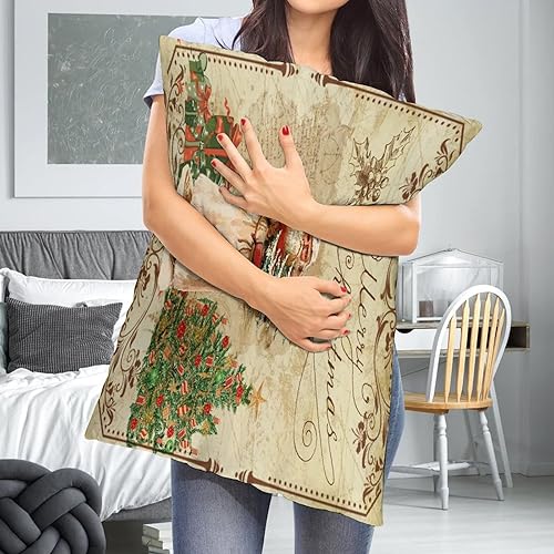 Miniatura 6 de Victorian French Merry Christmas Pillowcases Vintage Merry Christmas Santa Claus Oblong Lumbar Throw Pillow CoverShams Cushion Case Cojines