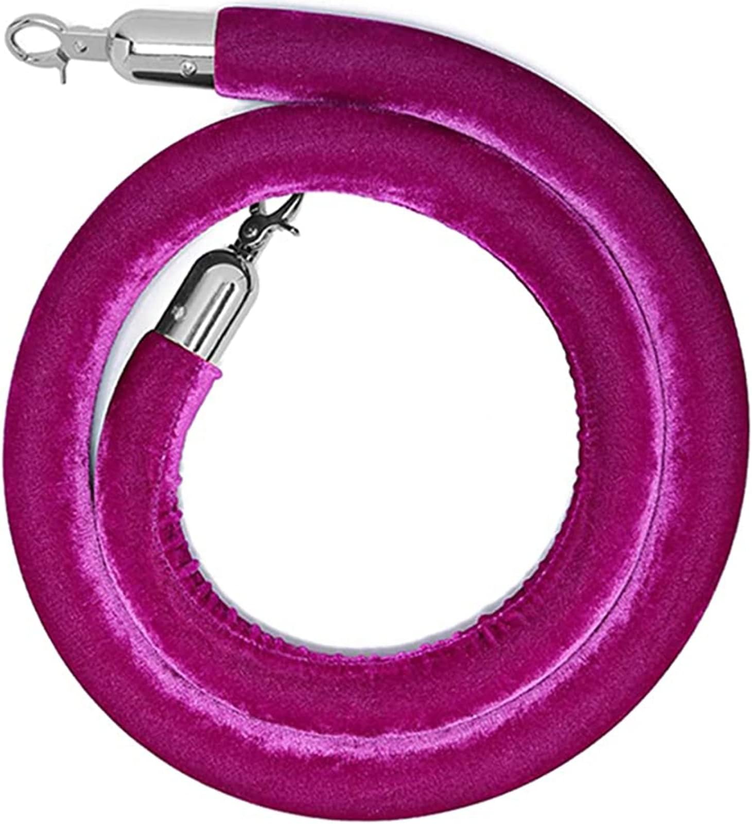 Rope Safety barriers, Crowd Control Barriers for Stanchion Posts Queue Pole, Rope Safety Barrier with Silver Plated Hooks, Thick Stanchion Queue Barrier Rope for Carpet Events(Purple,1.4m/4.6ft)
