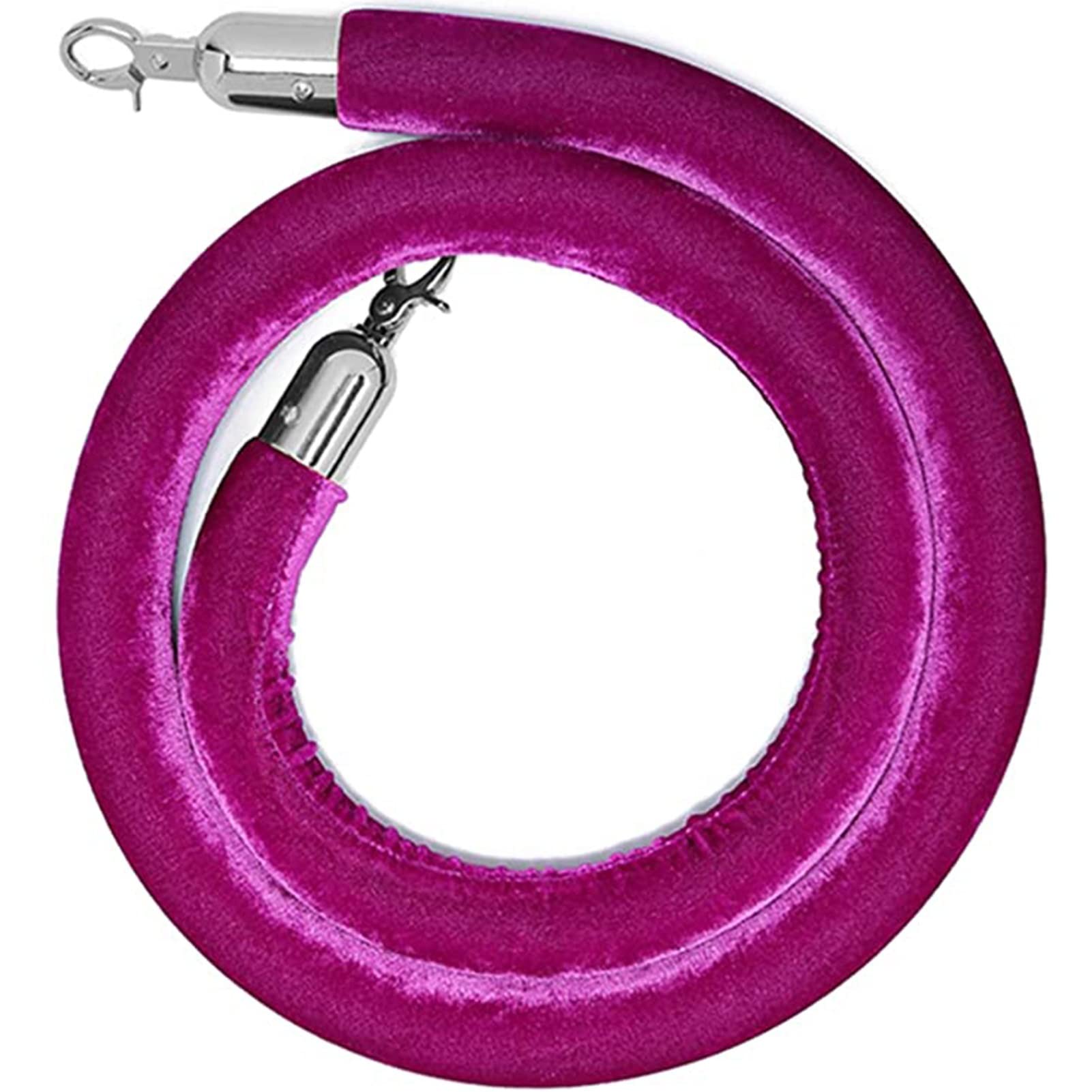 ZBBGTJK Crowd Control Stanchion Rope 1.7m/5.5ft Purple Queue Ber with Silver Hooks Thick Post Rope for Event Line Management & Safety Crowd Ber Solution