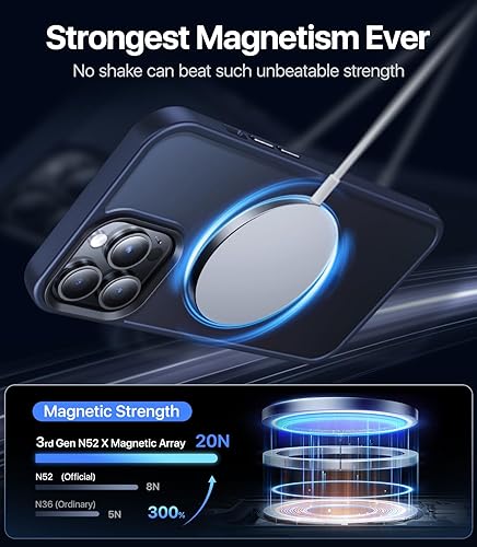 Miniatura 3 de Funda magnética fuerte diseñada para iPhone 13 Pro, compatible con MagSafe, protección contra caídas de grado militar, a prueba de golpes,