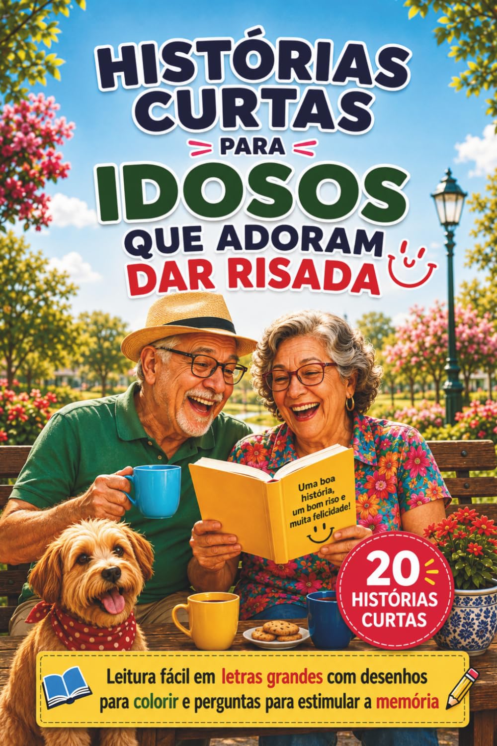 Histórias Curtas para Idosos que Adoram Dar Risada: Histórias em Letras Grandes e Fáceis de Ler com Páginas para Colorir e Perguntas para Estimular a Memória