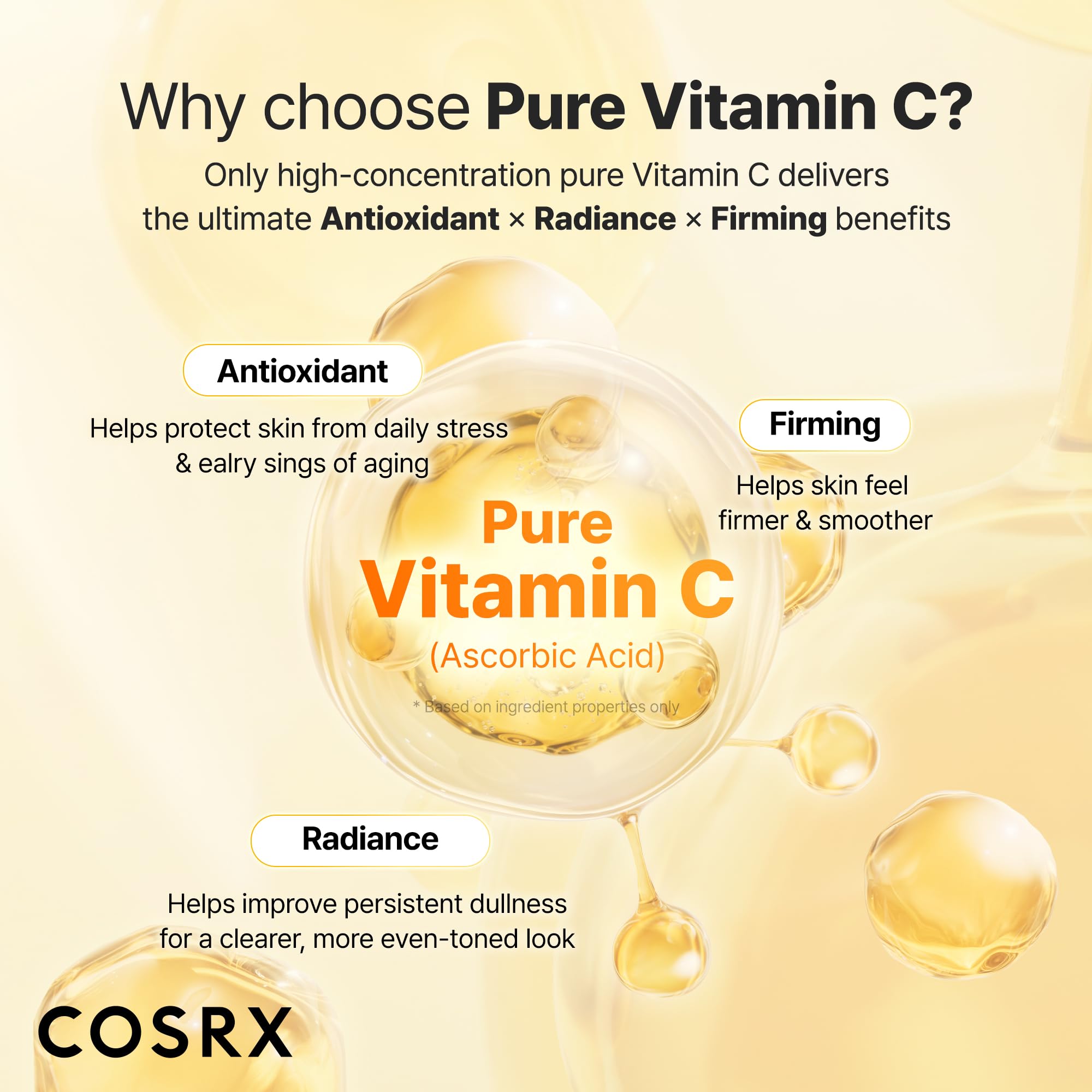 COSRX Advanced Pure Vitamin C 23% Serum with Vitamin E & Glutathione (Renewal), Korean Vitamin C Serum for Fine Lines, Uneven Skin Tone & Dull Skin, 0.67oz, Korean Skin Care