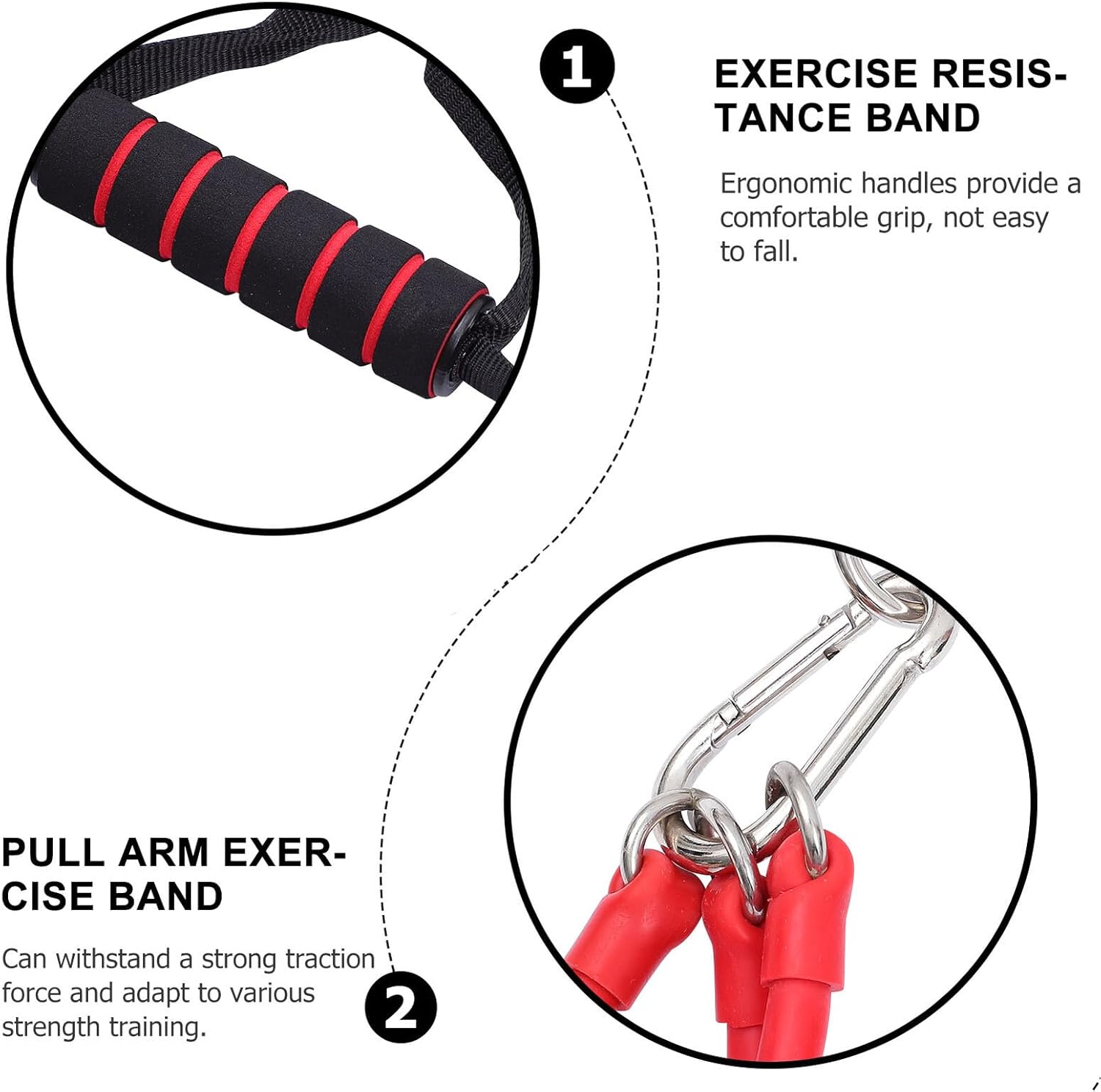 VALICLUD Resistance Bands Set with Pilates Bar, 6pcs Hip Training and Chest Muscle Expander Bands for Strength, Stretching, and Full Body Workout at Home