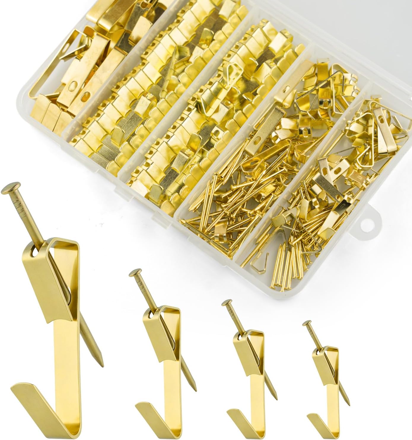 220 Pcs Picture Hanging Kit, Picture Hangers 10lb, 30lb, 50lb Hooks with Nails, Picture Hooks for Hanging Pictures, Heavy Duty Photo Frame for Pictures, Painting ,Mirror, Wall Art