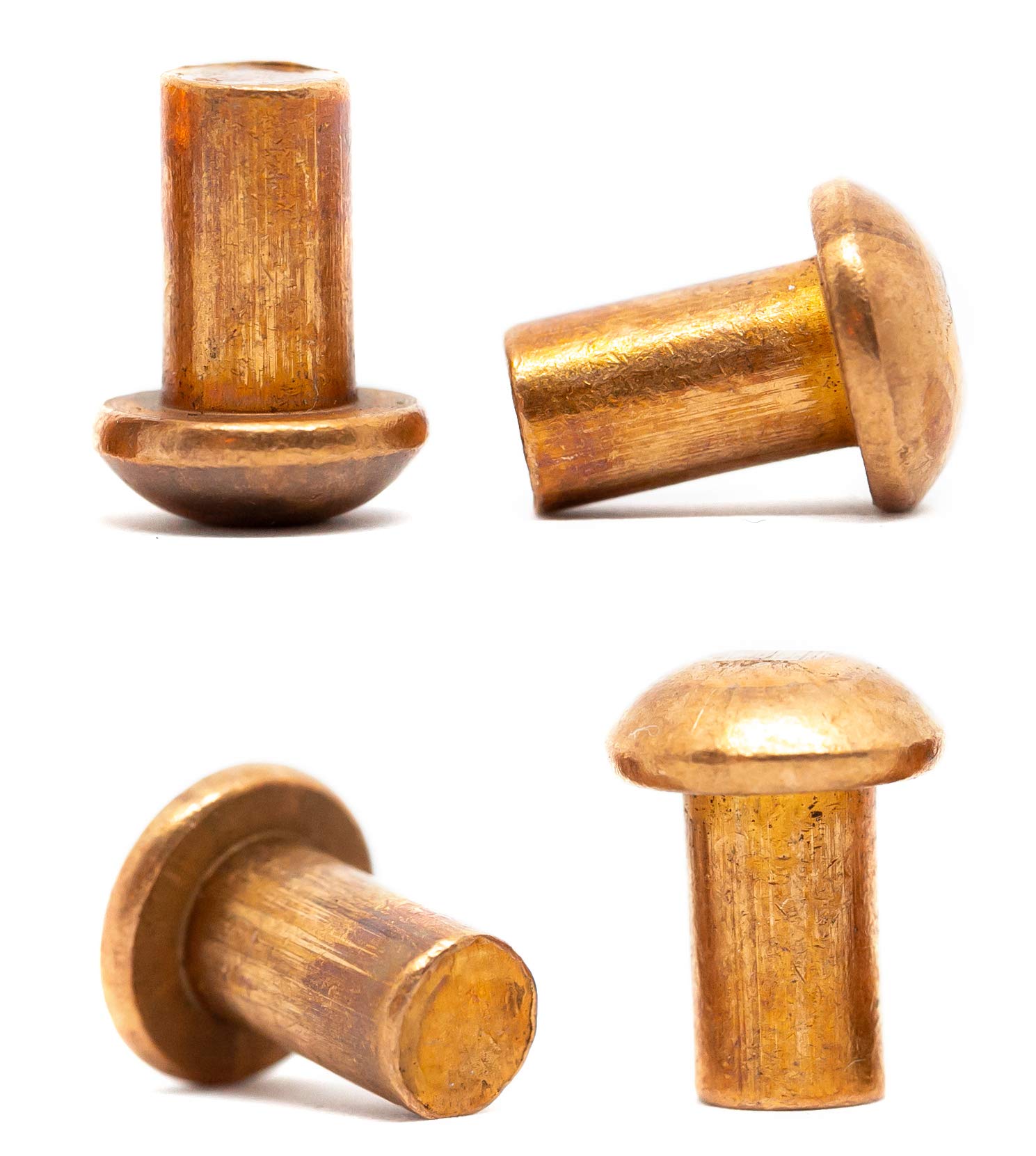 M4 (4mm x 8mm) Solid Copper Round Head Rivets DIN 660 (Pack of 20) D01D