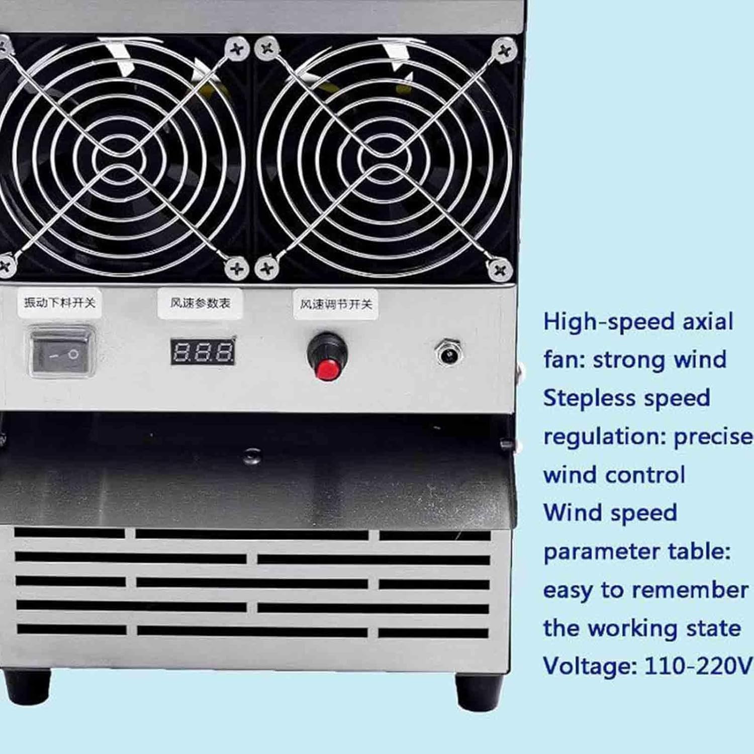 Cereals Blown Shell Splitter, Electric Grain Thrower Blown Shell Separator, Grain Winnower with Adjustable Speed, Birds Feed Wind Sheller Selection Screening Machine (B)