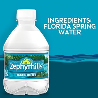 Zephyrhills Florida Spring Bottled Water, 12 Pack - Still Drinking Water with Naturally Occurring Minerals for Taste - 8 Fl Oz Mini Bottles