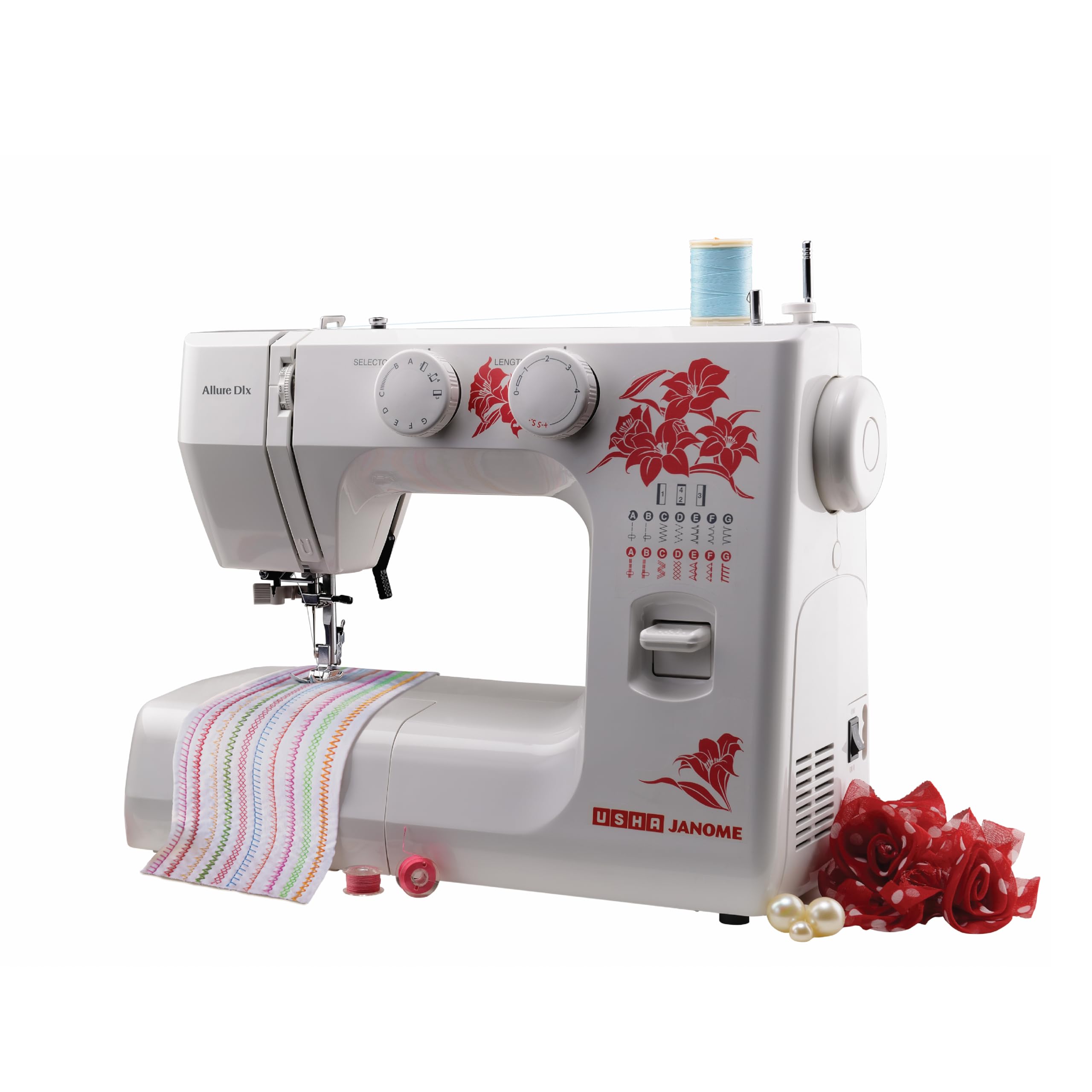 USHA JANOME Allure DLX Electric Sewing Machine -White — Amazon image 6