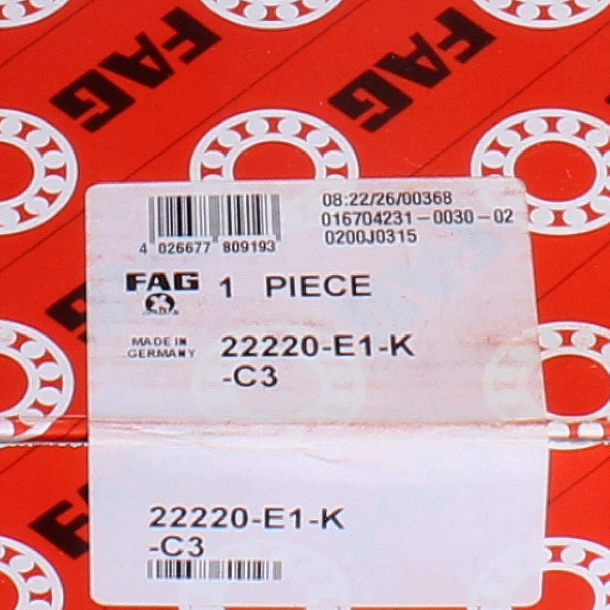 FAG 22220-E1-XL-K-C3 Spherical Roller Bearing