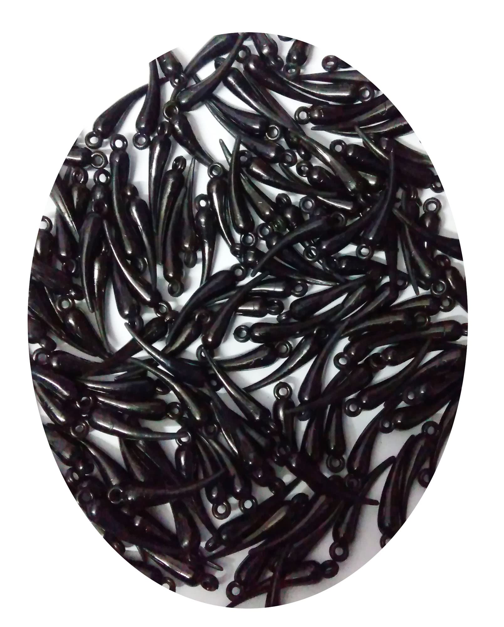 N Creation 30 mm Black Color Chilli Shape Plastic Beads for Crafts kit for Jewelry Making Material for DIY kit (7)