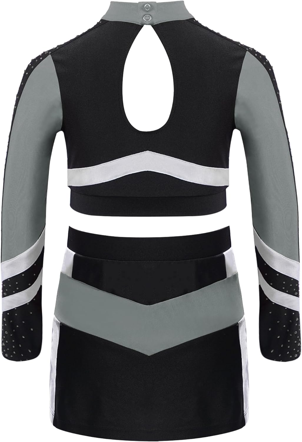 Agoky Girls Cheerleading Costume Cheer Leader Uniform Themed Party Competitions Competition Outfit Gray 14 Years
