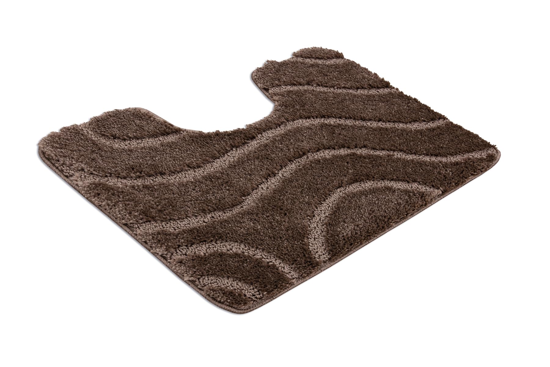 rugsx Set 2 alfombras de baño SUPR Waves, Ejes, Alfombra baño Antideslizante, Suave y Lavable, marrón 60x100 cm