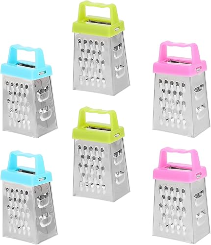 Mini rallador de queso de acero inoxidable, 6 piezas, rallador de caja pequeña, multifunción, utensilios de cocina para queso, ajo, jengibre, papas