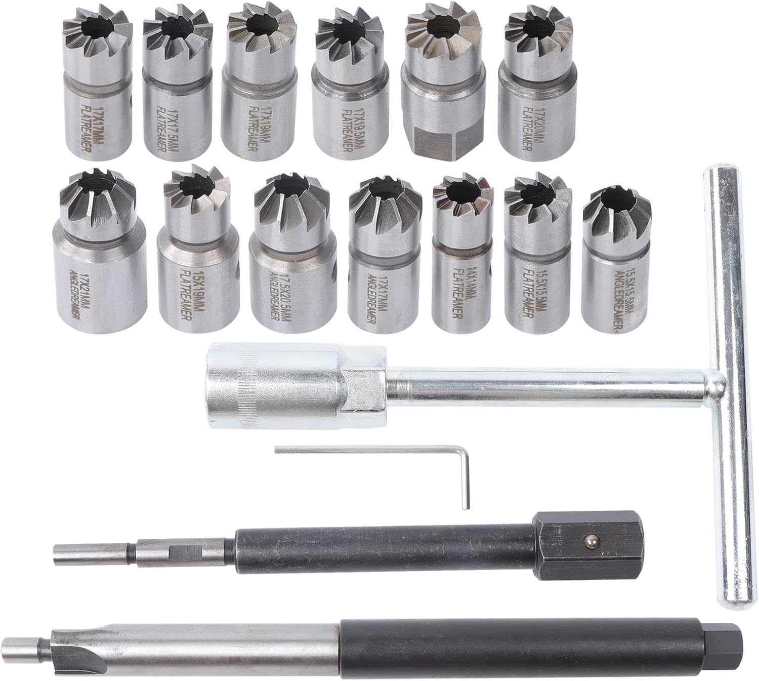 labwork 17Pcs Diesel Injector Seat Cutter Tool Set Injector Reamer Tool
