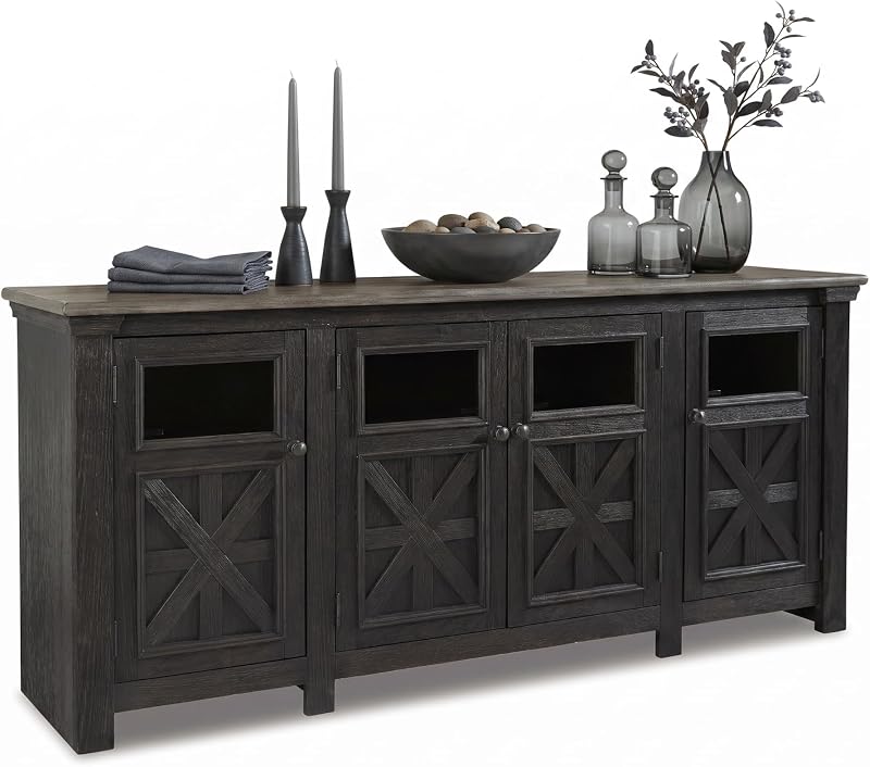 Signature Design by Ashley TV Stand Console, 74-inch Farmhouse Living Room