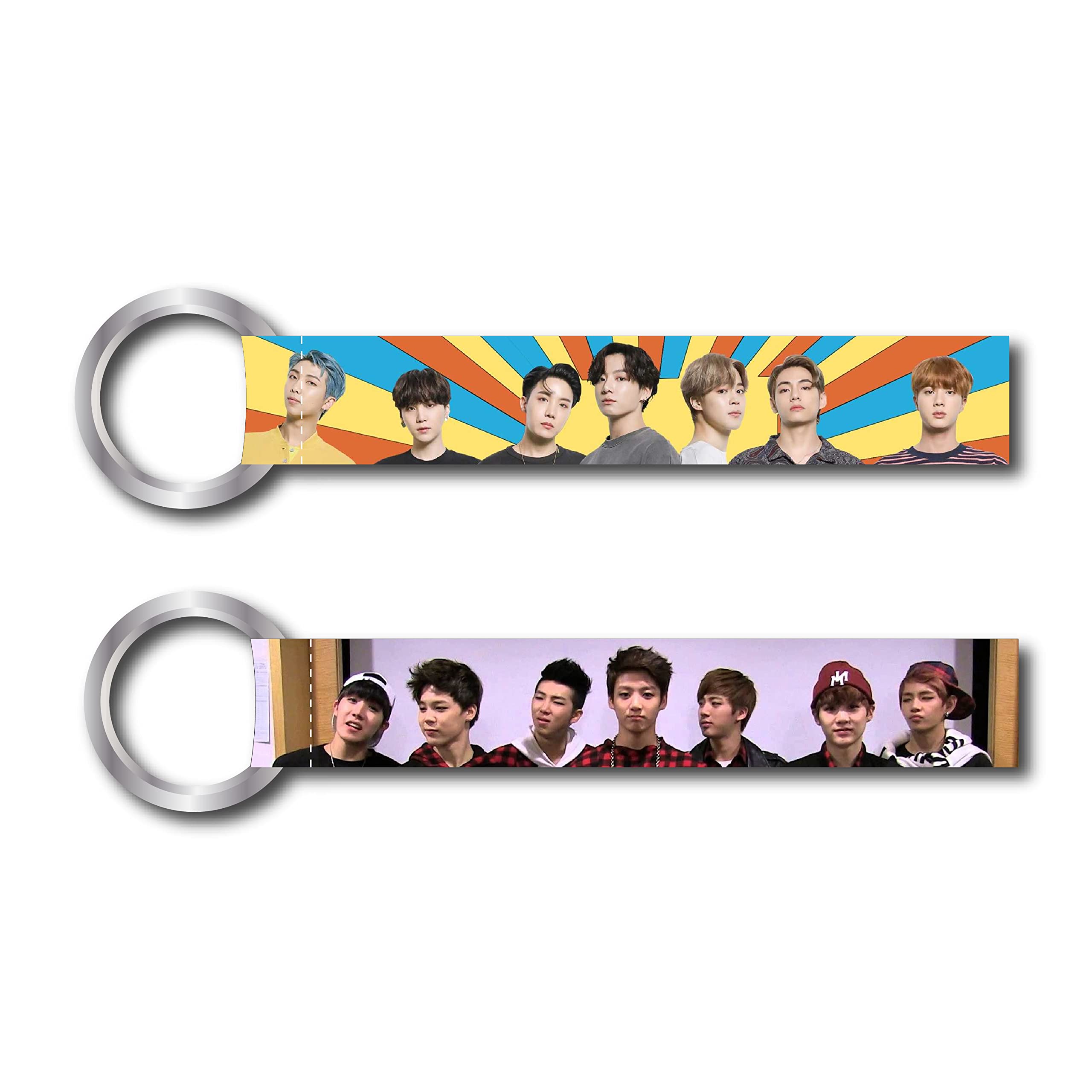 SIGNOOGLE2 PCs Bts Boys Lanyard Keychain For All Bike Scooter Car Home Decor Multicolored Key Chains Holder (6 x 1 Inch)