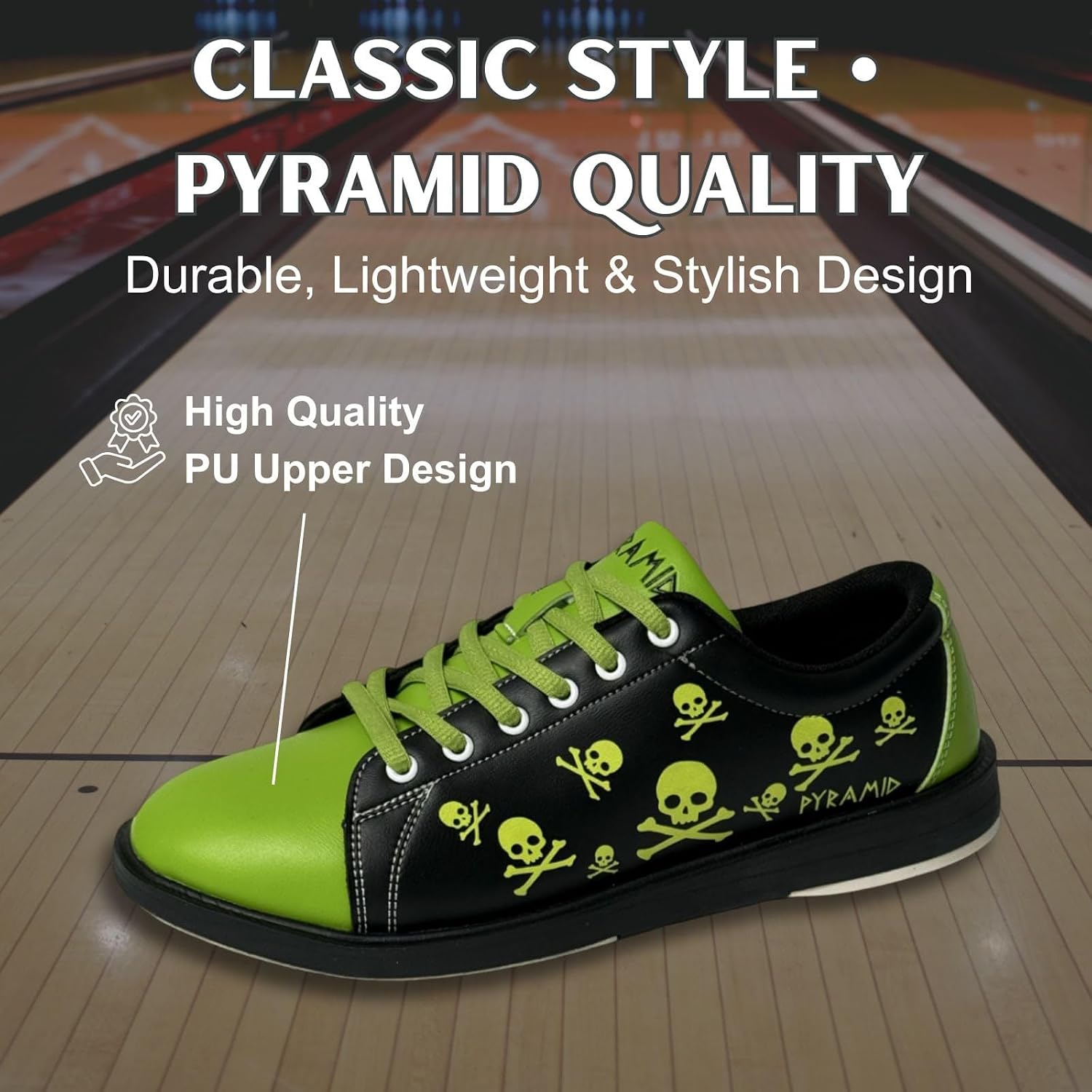 Pyramid Men's Classic Bowling Shoes - Universal Slide Soles, Medium Width image 5