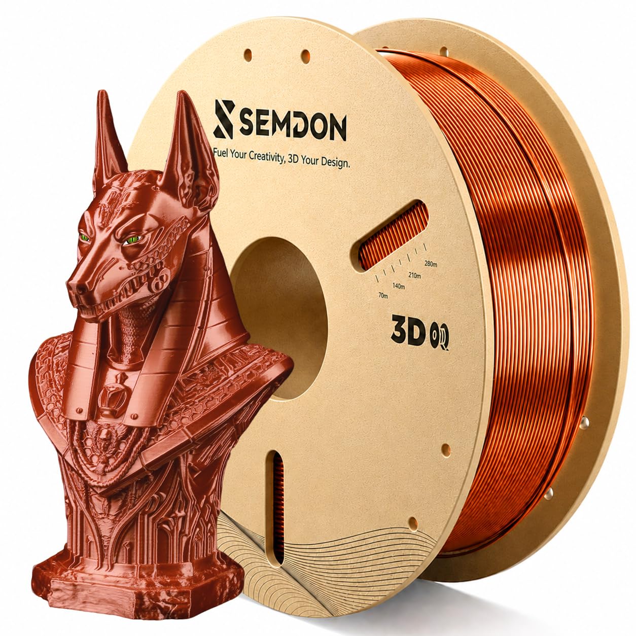 Silk Metallic Copper PLA Filament 1.75mm, 3D Printer Filament 1KG(2.2lbs)