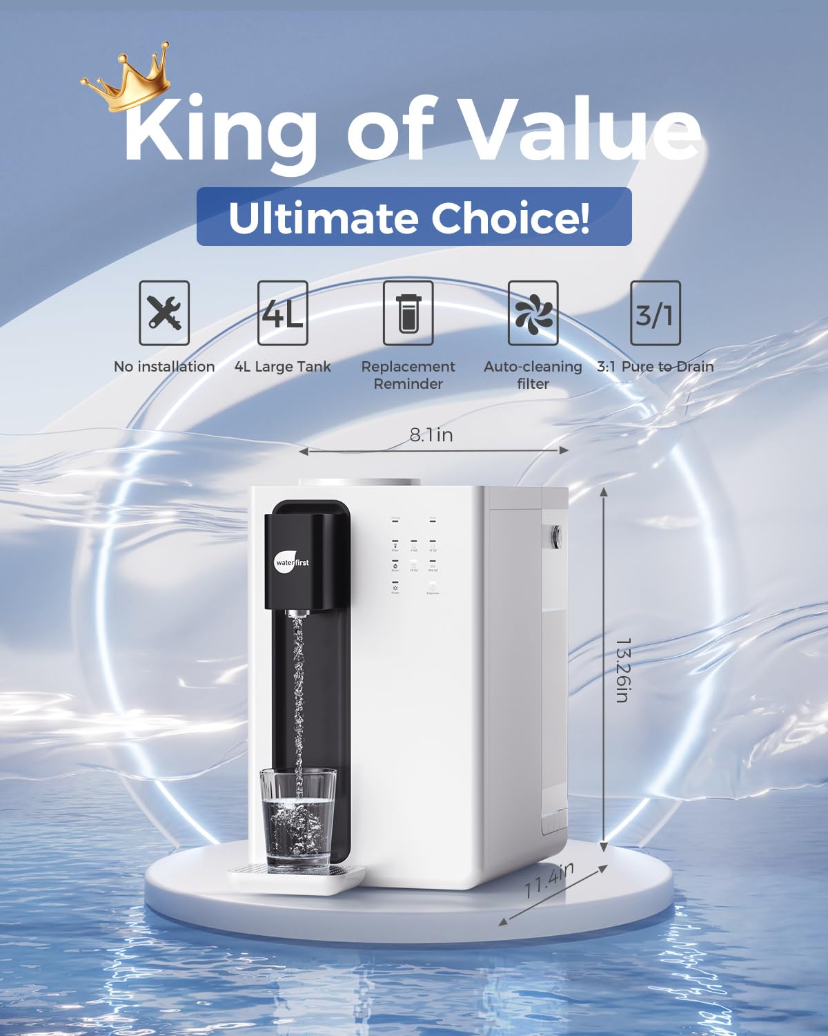 Amazon | WaterFirst® Dr.Water Yカウンタートップ逆浸透水フィルター